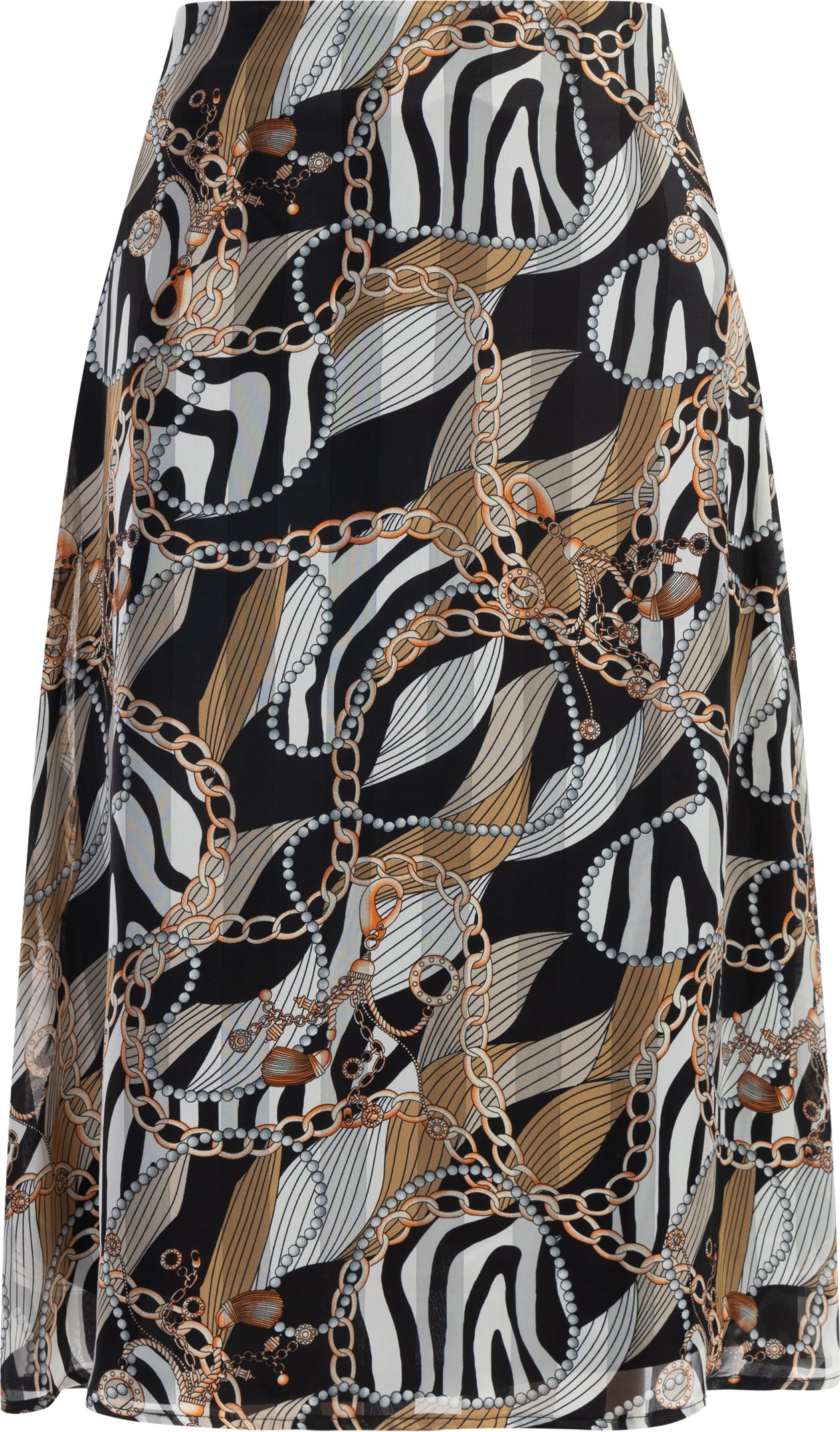 Faina Midirock mit Allover-Print Damen Schwarz Mehrfarbig