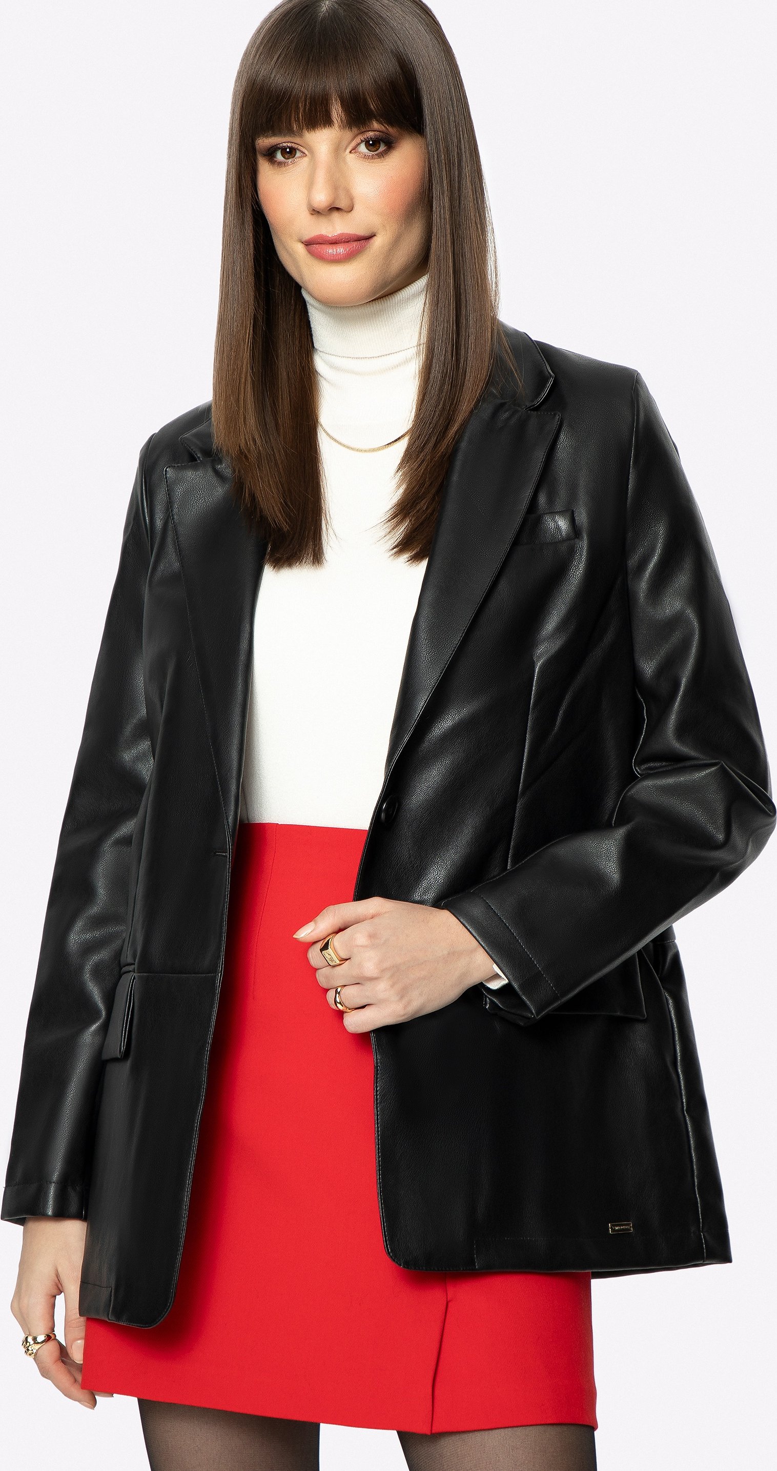 Wittchen Damen schlichte schwarze Öko-Lederjacke