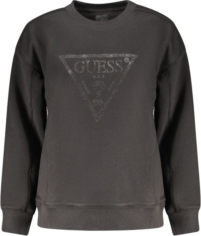 Guess Jeans Schwarzes Baumwoll-Damen Sweatshirt