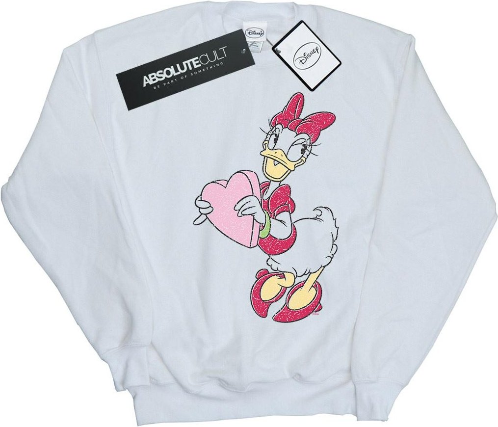 Disney - "Daisy Duck Love Heart" Sweatshirt für Herren (Weiß)