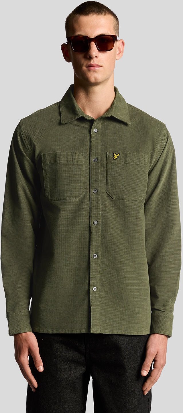 Lyle & Scott Leichtes Nadelcordhemd - Grün