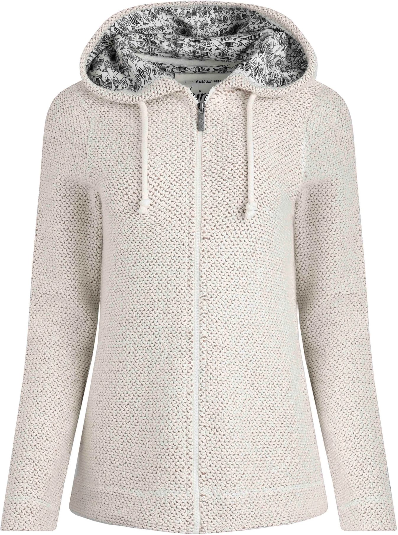 Thumbnail - Weird Fish - "Chicoa" Hoodie mit durchgehendem Reißverschluss für Damen (Ecru)