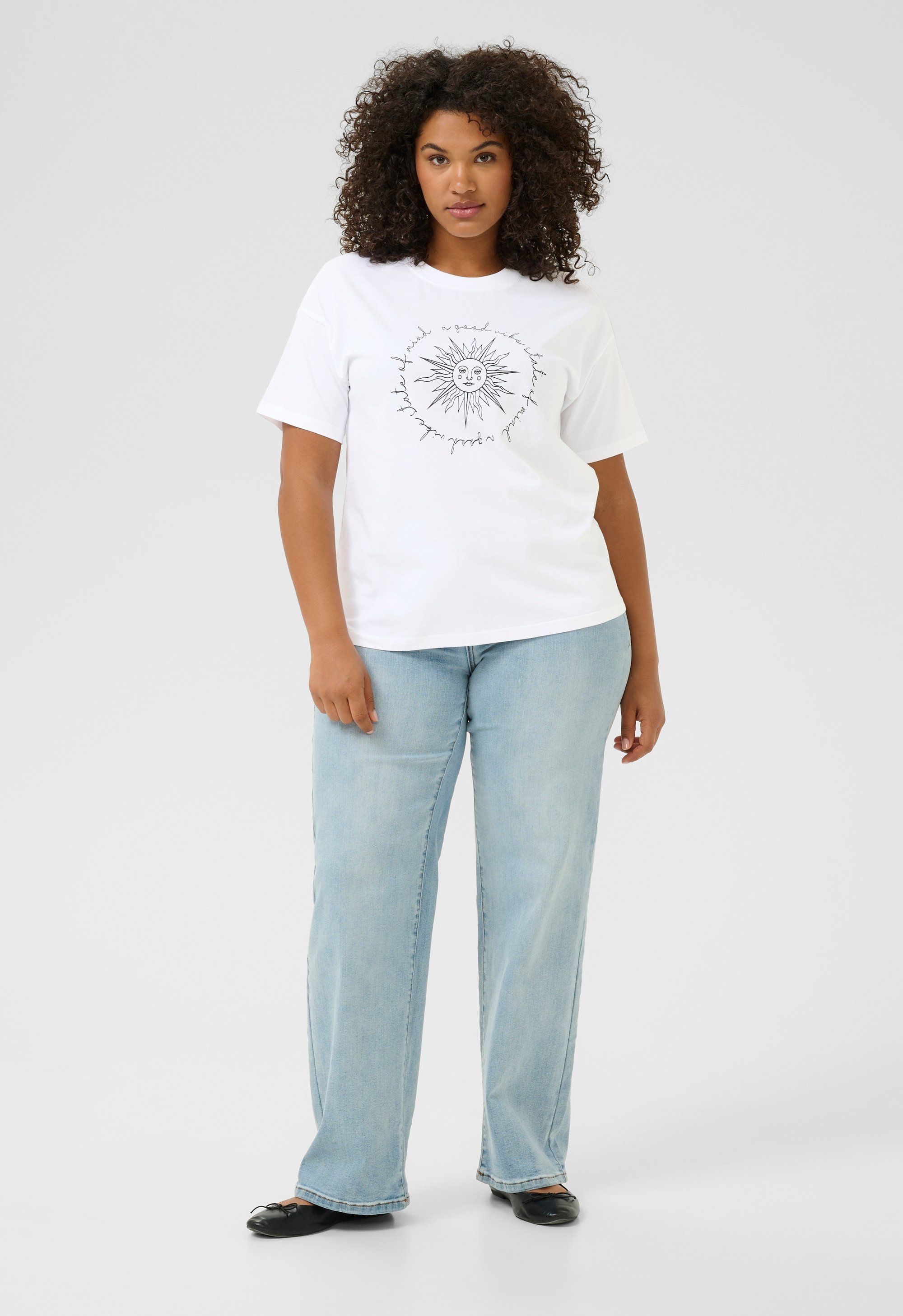 T-shirt Loose fit Optical White W Black Deep Sun white black