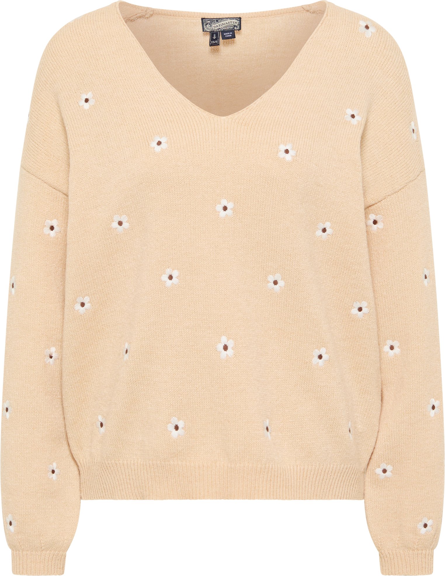 Dreimaster Strickpullover Damen Beige