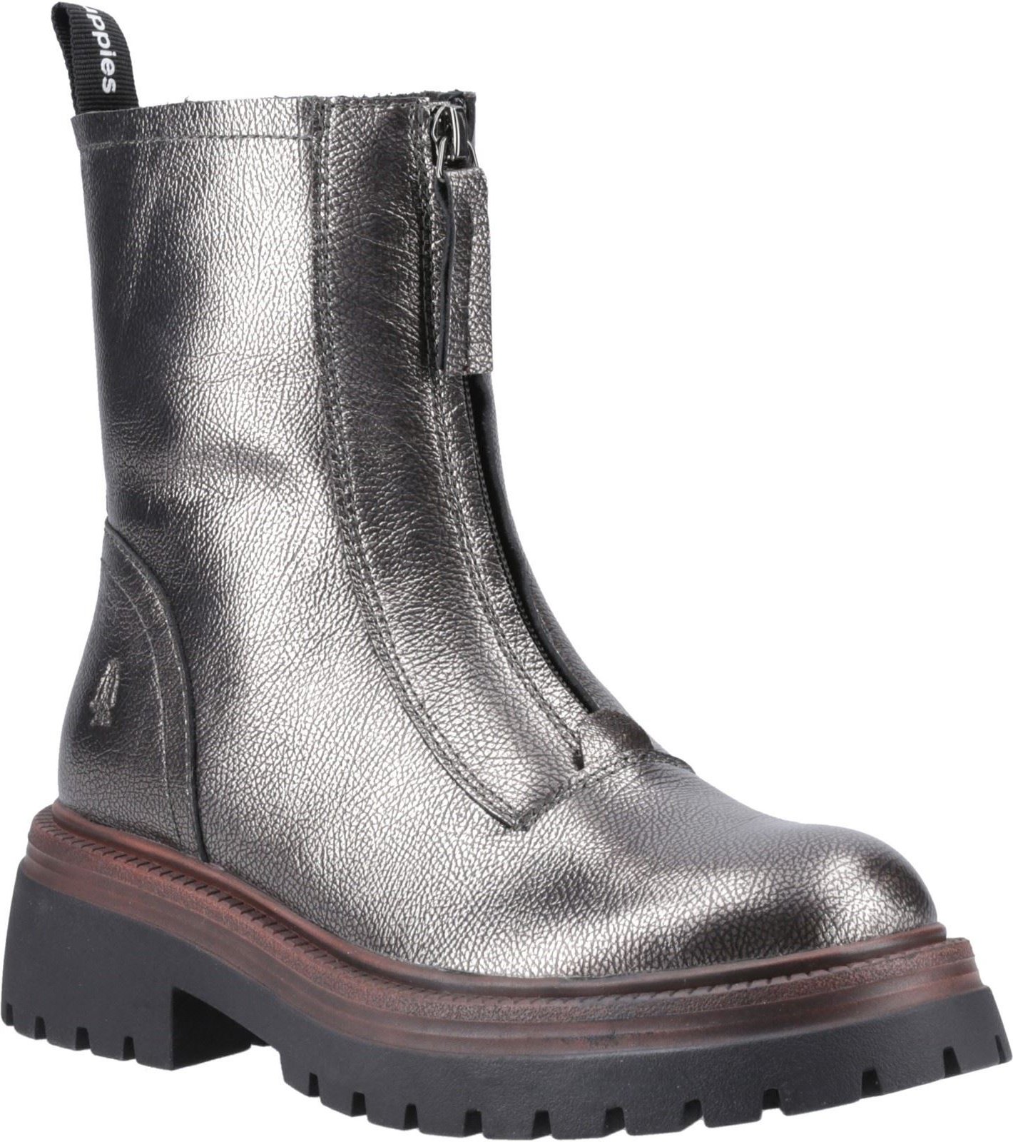 Hush Puppies Roxanna Damen Stiefel aus Leder in Zinnfarben