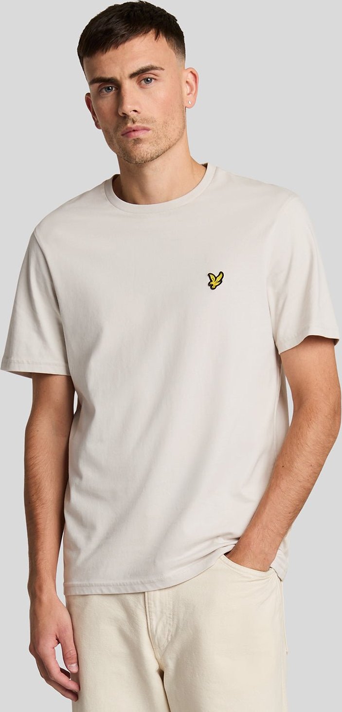 Lyle & Scott Baumwoll-T-Shirt mit Rundhalsausschnitt – Sand