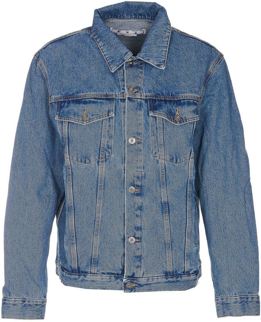 Thumbnail - Off-White Skate Fit Blaue Jeansjacke