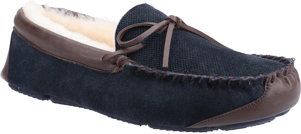 Cotswold Herren Northwood Wildleder Mokassin Hausschuhe (Marine)