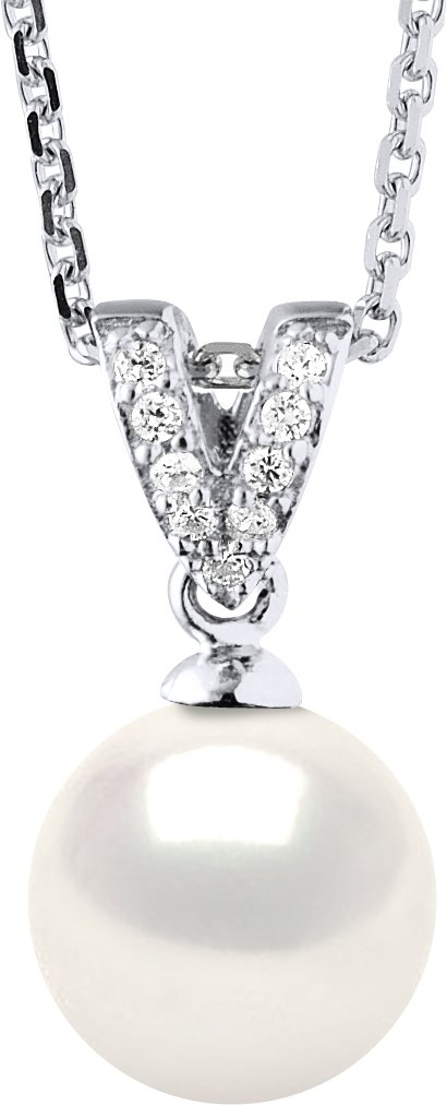 Halskette Prestige Schmuck - Echte Süßwasser-Zuchtperle rund 9-10 mm