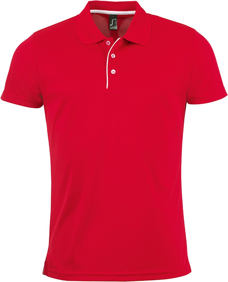 SOLS Mens Performer Kurzarm-Pique-Poloshirt (Rot)