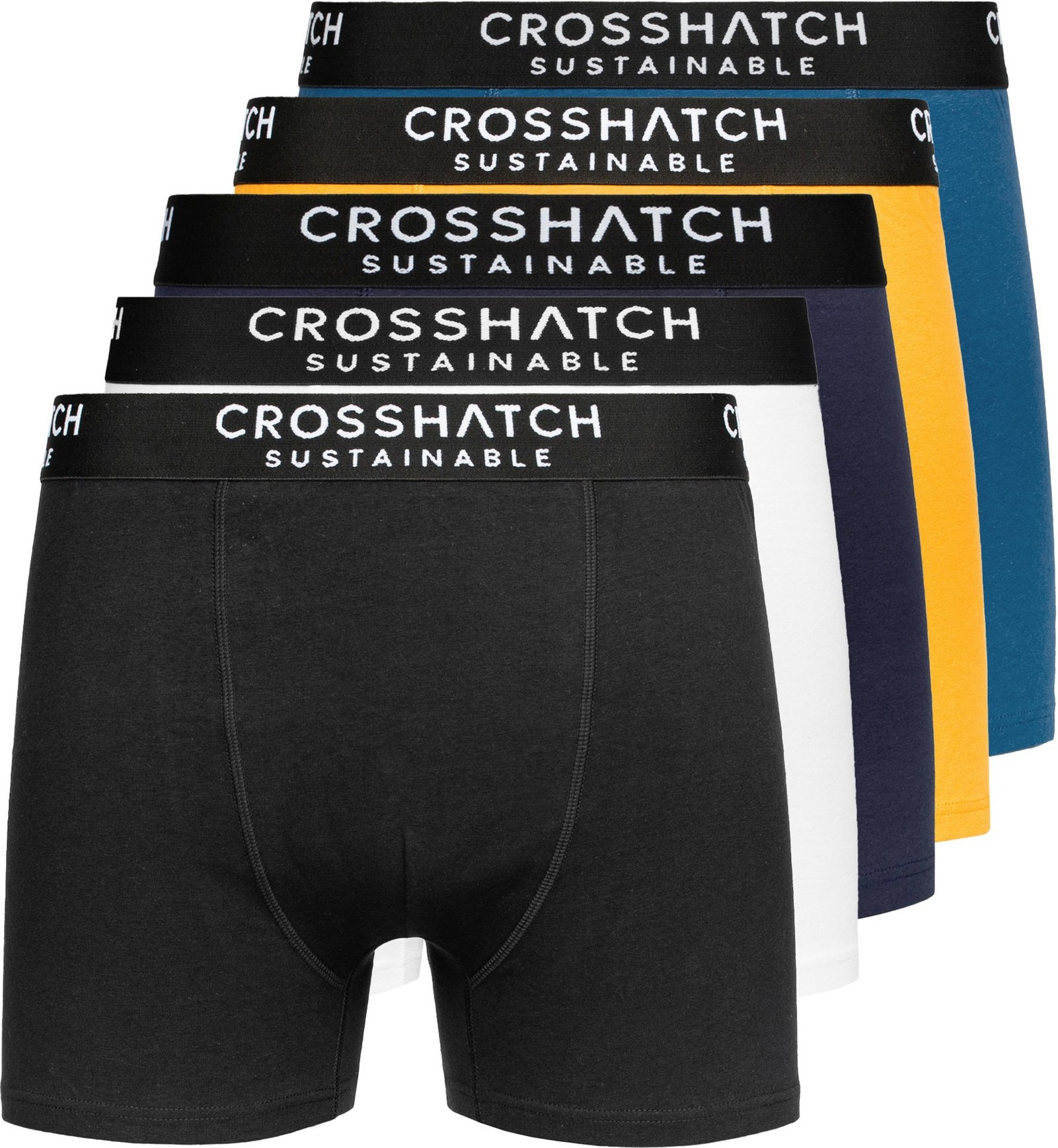 Crosshatch - "Orlander" Boxershorts für Herren (5er-Pack) (Schwarz/Marineblau/Senf /Weiß)
