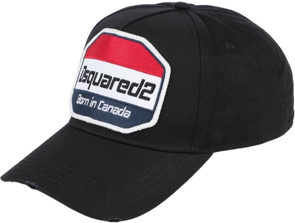 Dsquared2 - Schwarze Kappe Mit Born In Canada-logo