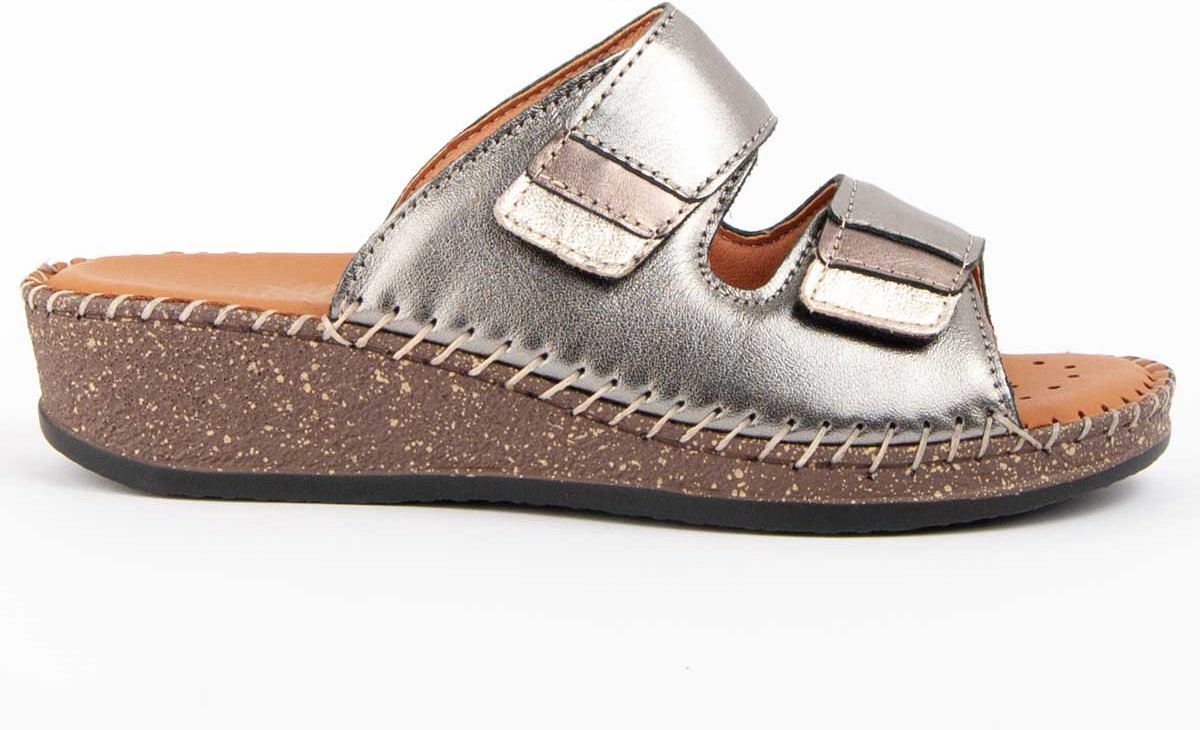 Purapiel Sandale Mit Keilabsatz Leida2 Silber