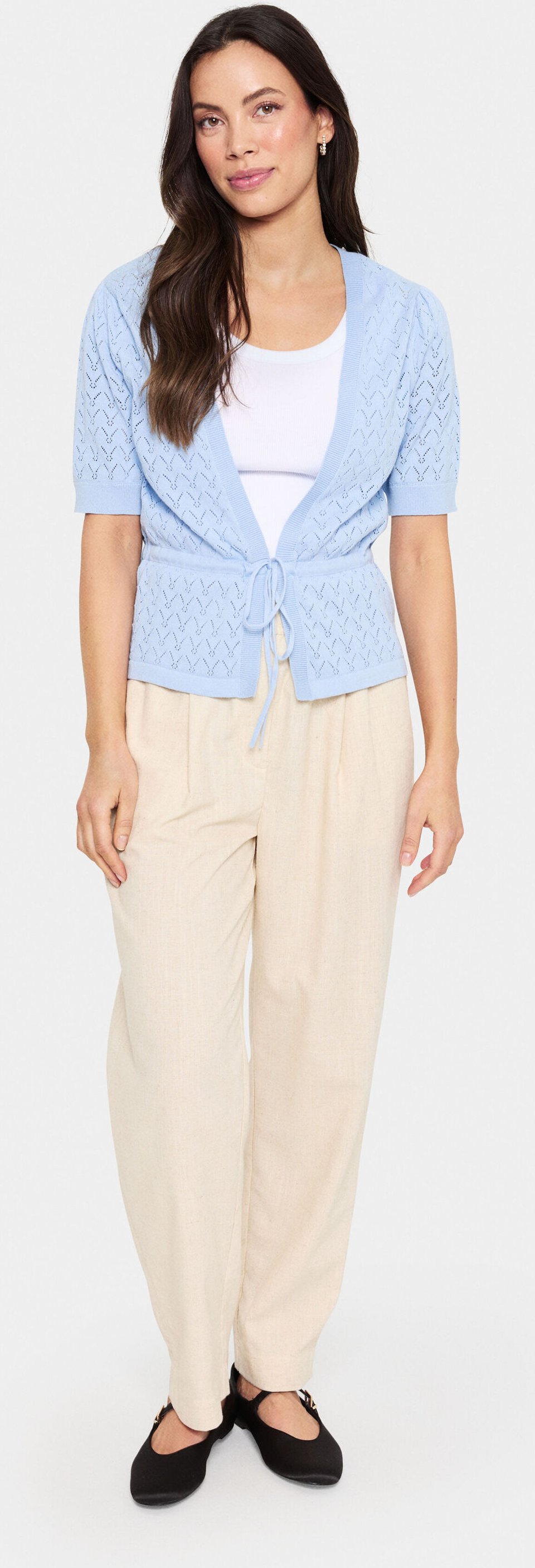 Strickjacke Gerade Passform Chambray Blue light blue