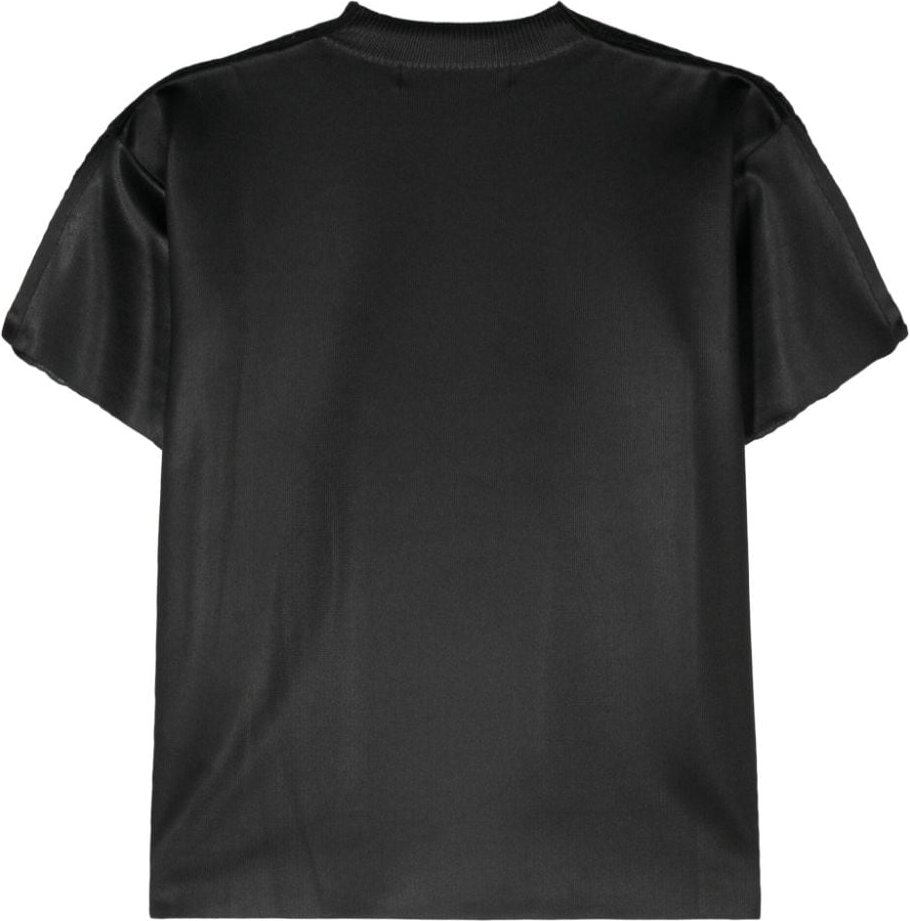 Offenes Strick-Crewneck-T-Shirt