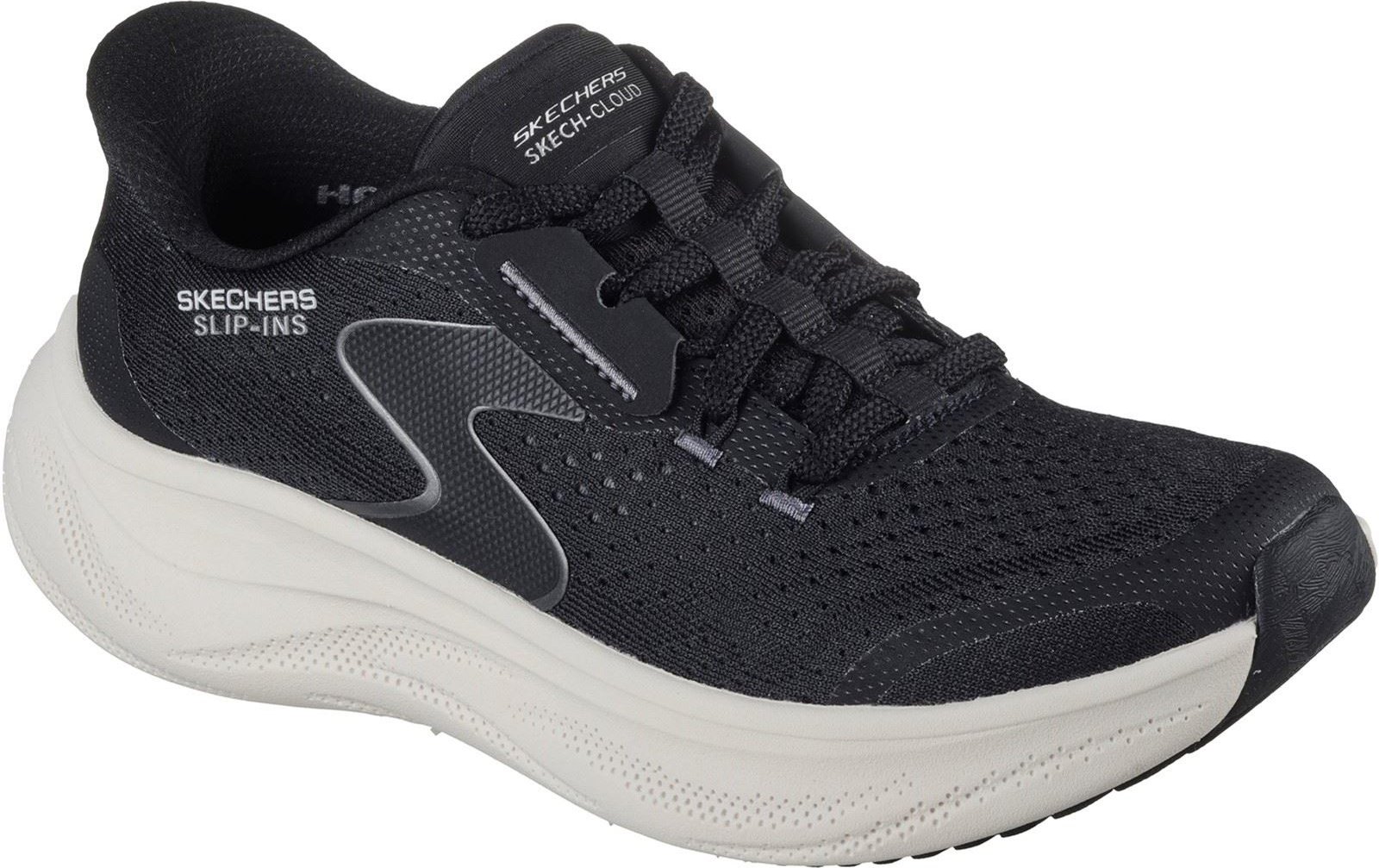 Thumbnail - Skechers Skech Cloud Plush Horizon Polyester Damen Schwarz/Weiß Sneaker