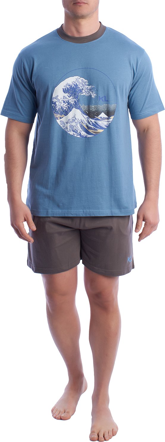 Herren-Pyjama mit kurzen Ärmeln aus 100 % Baumwolle KL30000