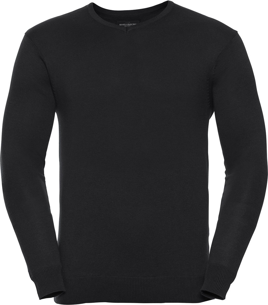 Russell Collection - Sweatshirt V-Ausschnitt für Herren (Schwarz)