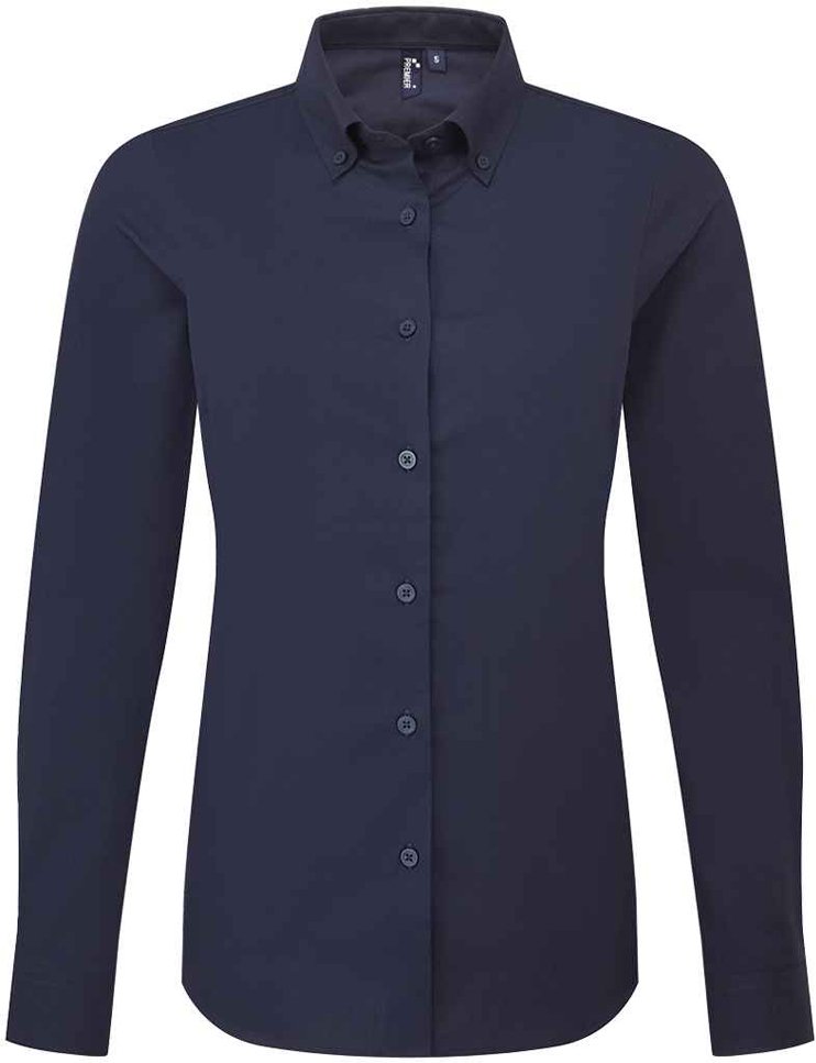 Premier - "Supreme" Formelles Hemd für Damen Langärmlig (Marineblau)