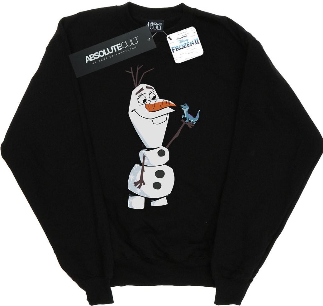 Disney Girls Frozen 2 Olaf und Salamander Sweatshirt (Schwarz)