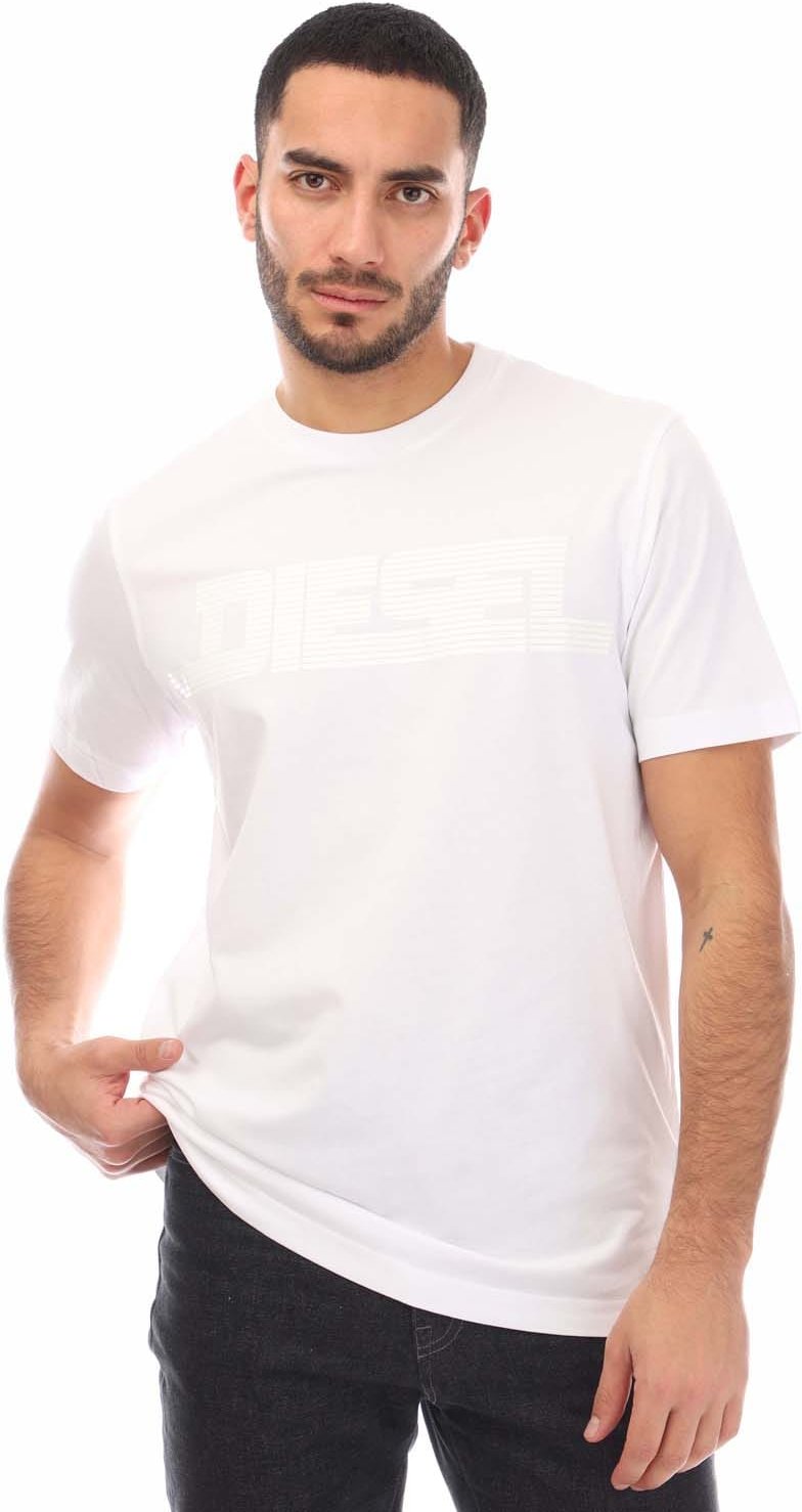 Diesel - T-shirt In Leuchtendem Weiß Mit Einfarbigem Logo