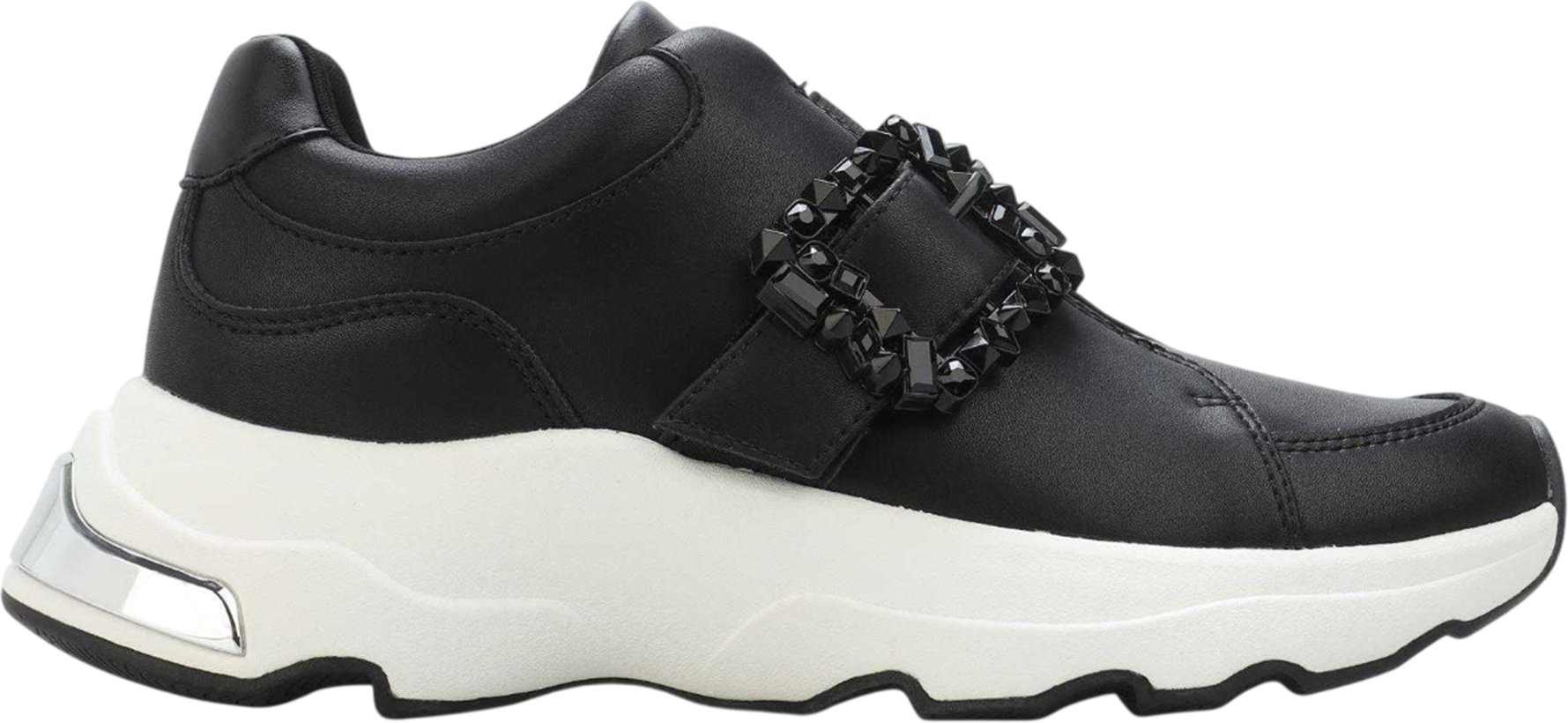 DKNY - "Jendaya" Sneaker für Damen, Leder, Schnalle (Schwarz)