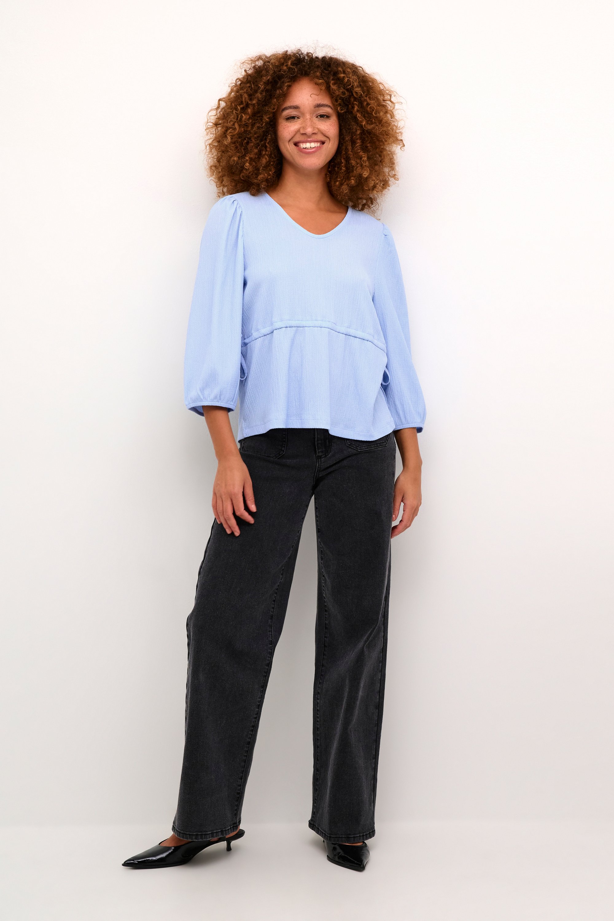 Thumbnail - Langarm-Bluse Regular fit Windsurfer light blue