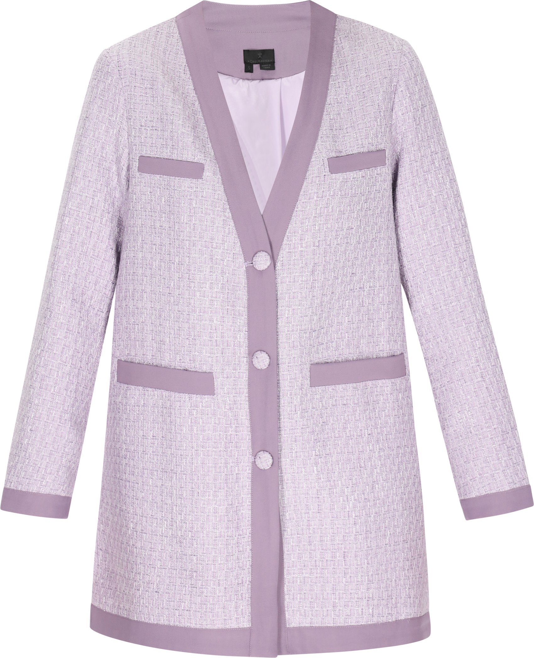 Dreimaster Mantel Mantel Damen heller Lavendel-Glitzer