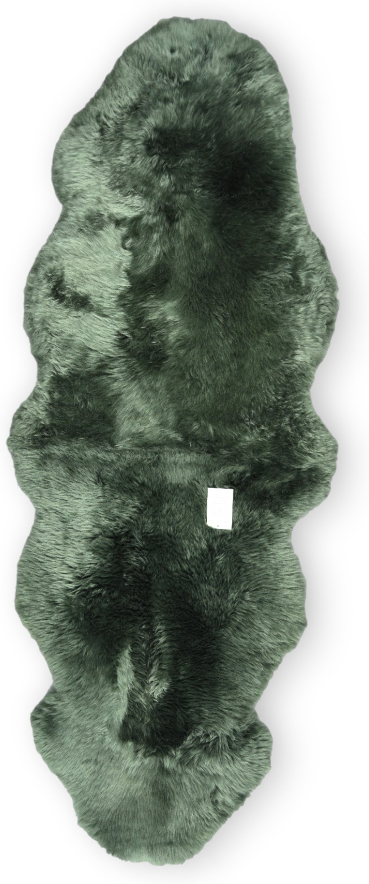 Echter Schaffell-Teppich in Thymiangrün, doppelt, natürlich, flauschig, seidig weich, echte Wolle