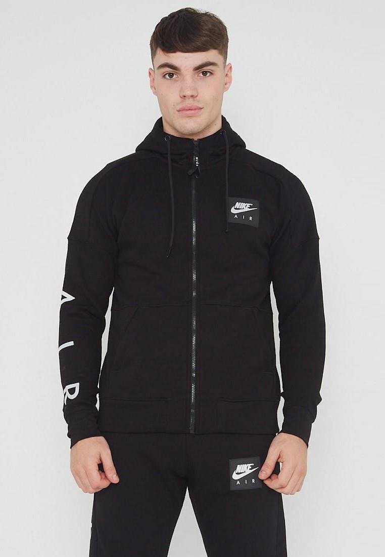 Nike Air Fleece Herren Zip durch Hoodie In schwarz