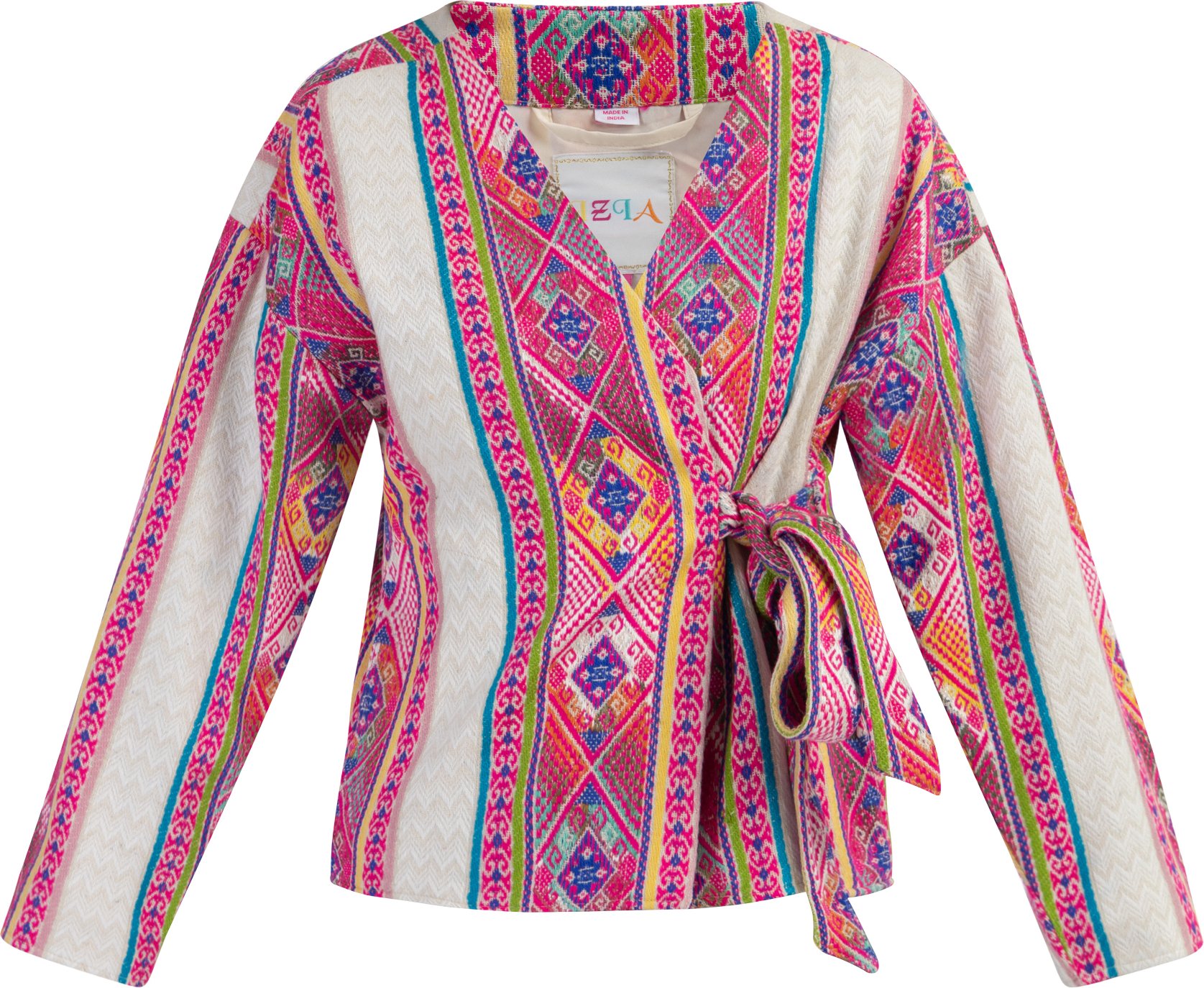 IZIA Wickeljacke Damen Mehrfarbiges Pinkes Ethnomuster