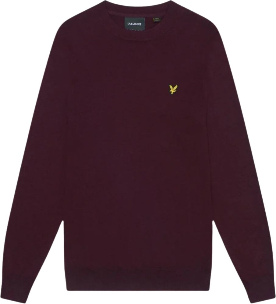 Thumbnail - Lyle & Scott Rundhalspullover in sattem Burgunderrot
