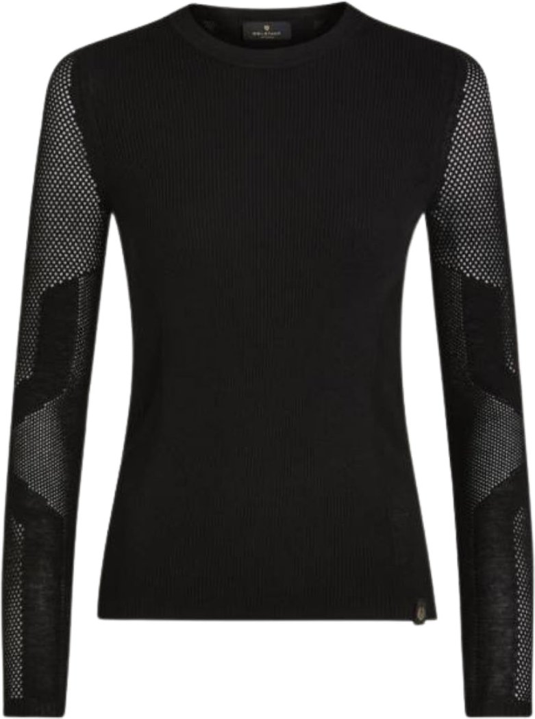 Belstaff Kai Rundhals-Langarm-T-Shirt in Schwarz