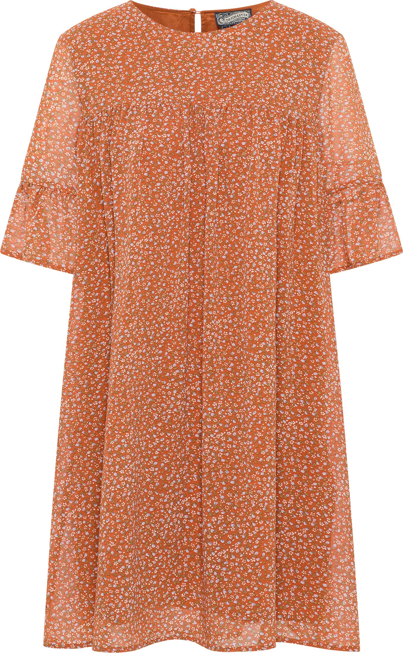Dreimaster Kleid Damen Orange Mehrfarbig