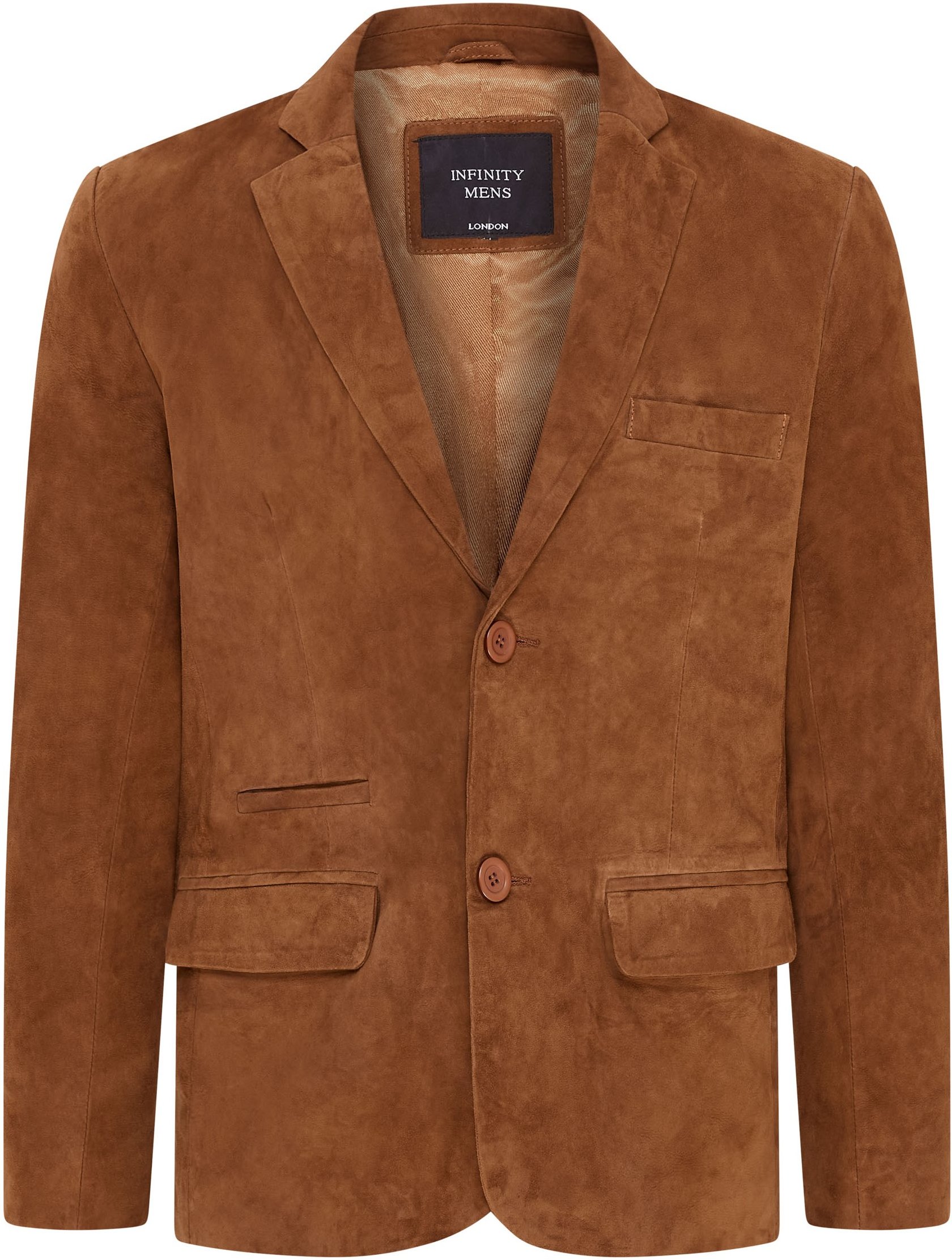 Herren Slim Fit Italienischer Blazer aus Ziegenwildleder in Hellbraun - Somero