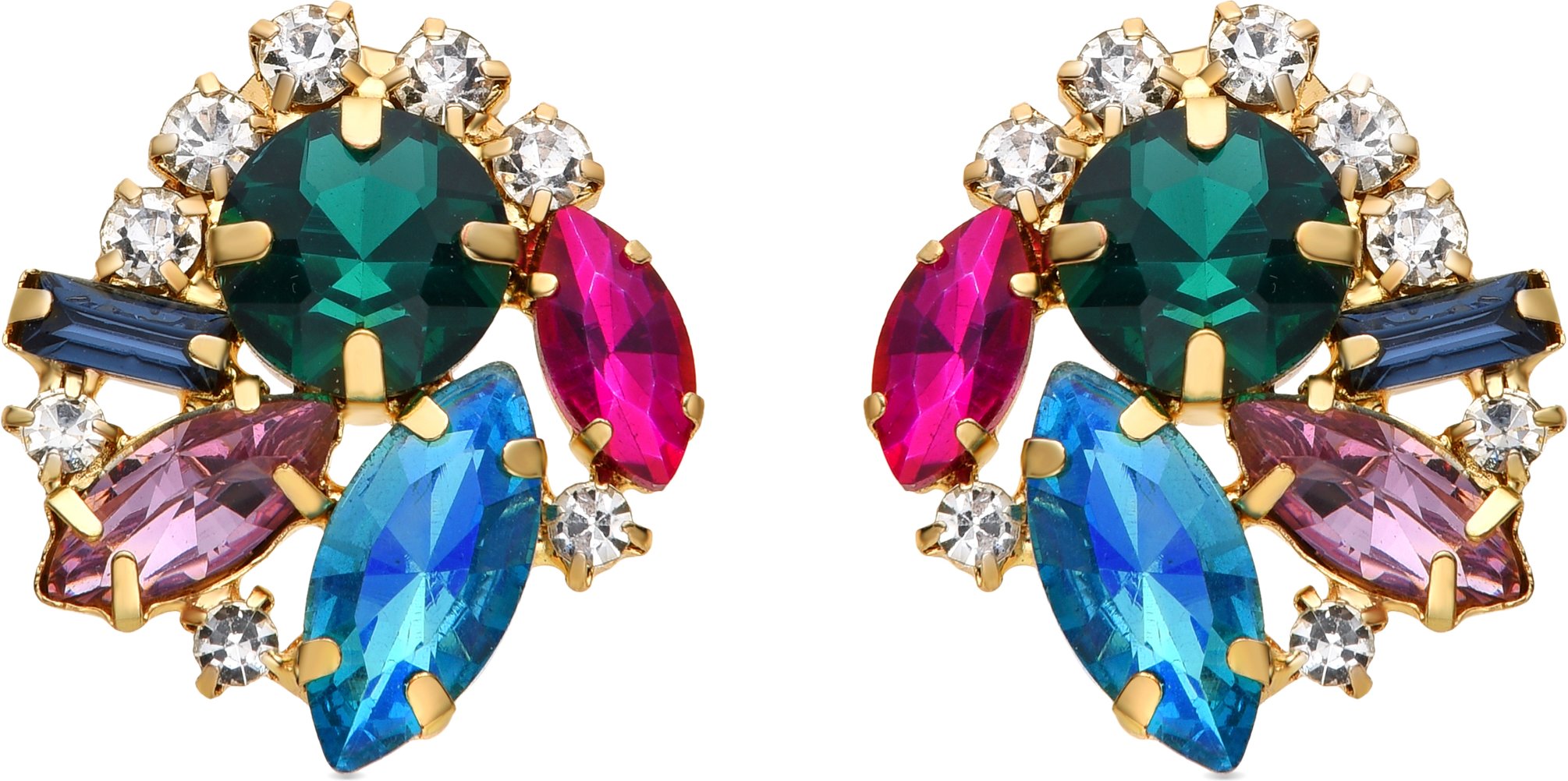 Luxenter Blue Crystal Ohrringe in 18k Gelbgold - Nyuva