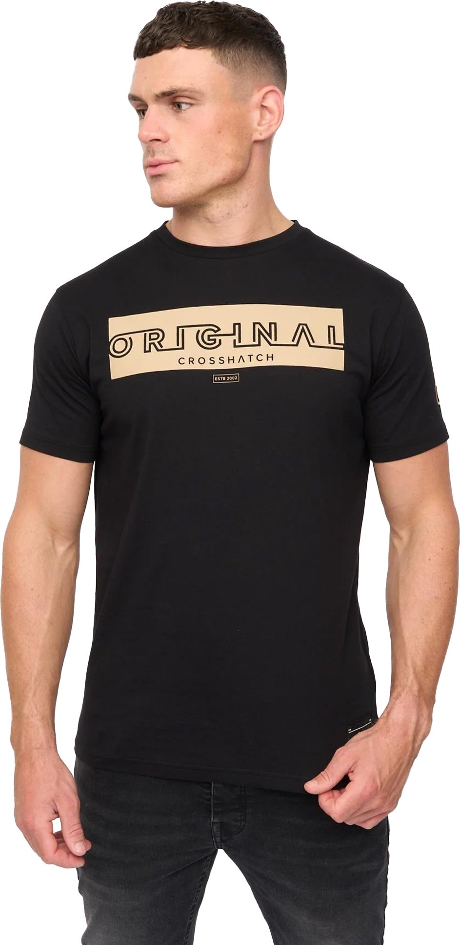 Crosshatch - "Kratmoss" T-Shirt für Herren (Schwarz)