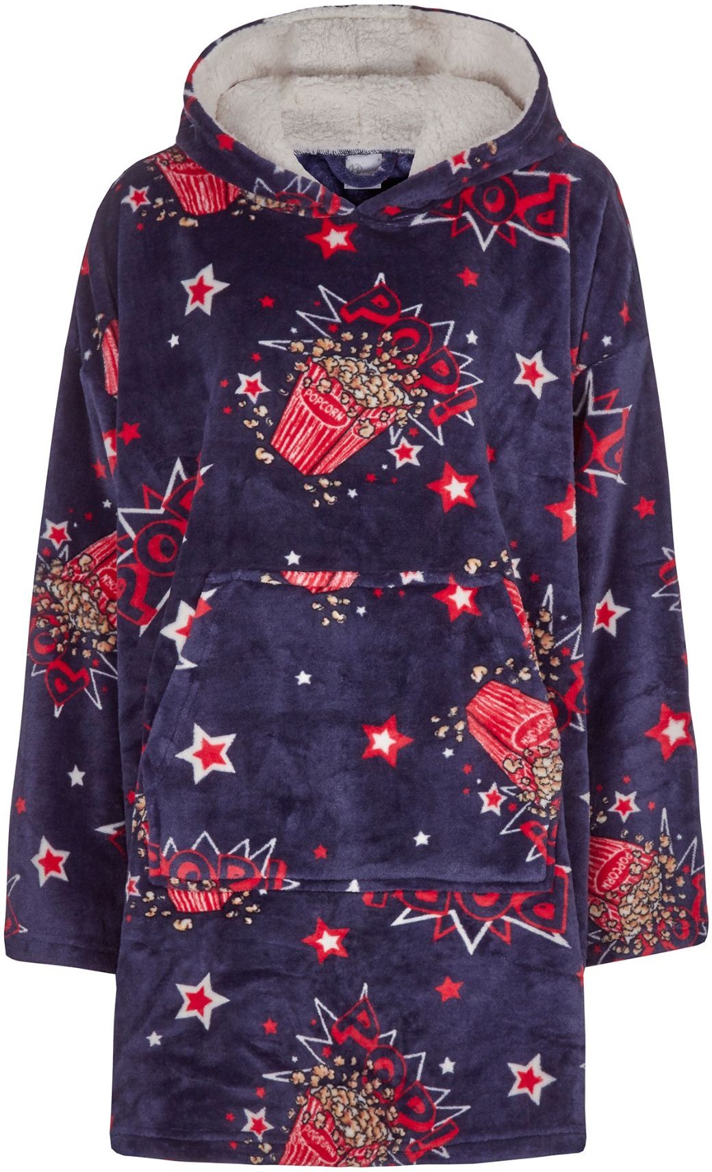 Damen Oversized Decken-Hoodie | Sleep Snob | Ultrawarmes Fleece-Loungewear - Popcorn