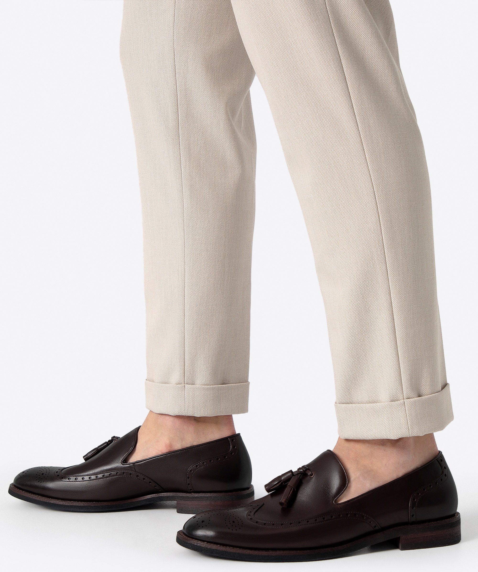 Wittchen Herren-Ledermokassins mit Perforationen, Dunkelbraun, Naturleder