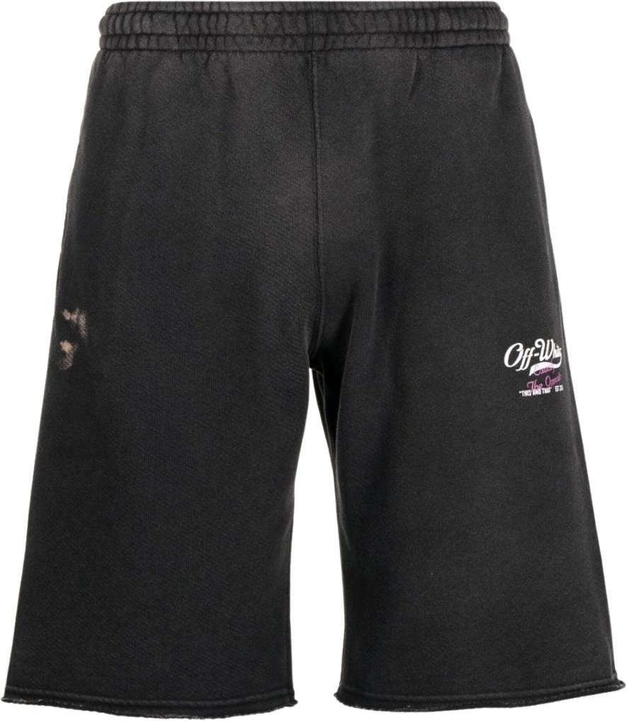 Off-White - "Wave Off" Sweat-Shorts für Herren/Damen Unisex (Schwarz)