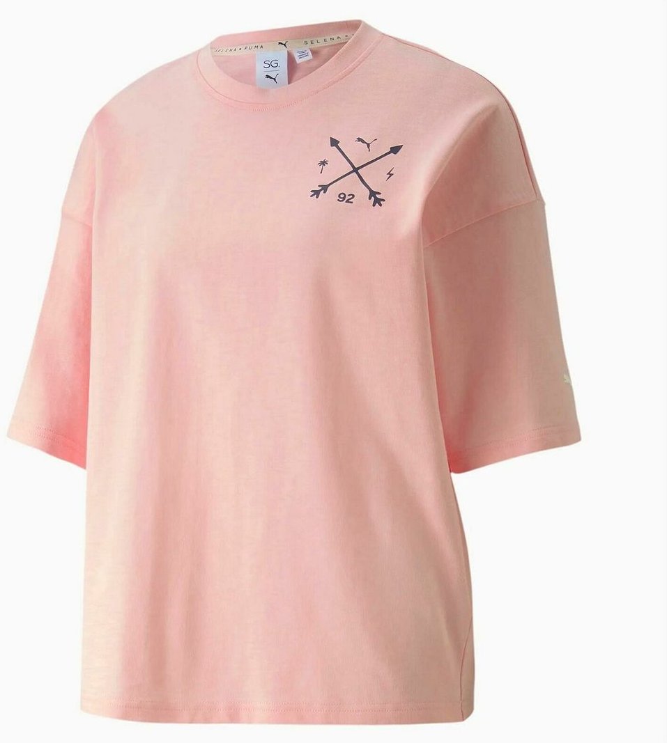 Puma x Selena Gomez Shortsleeve Crew Hals Pink Frauen übergroßes T-Shirt 597015 02