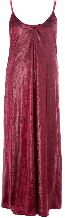 Samtschlupfkleid mit Rundhalsausschnitt ärmellos Maxi Kleid