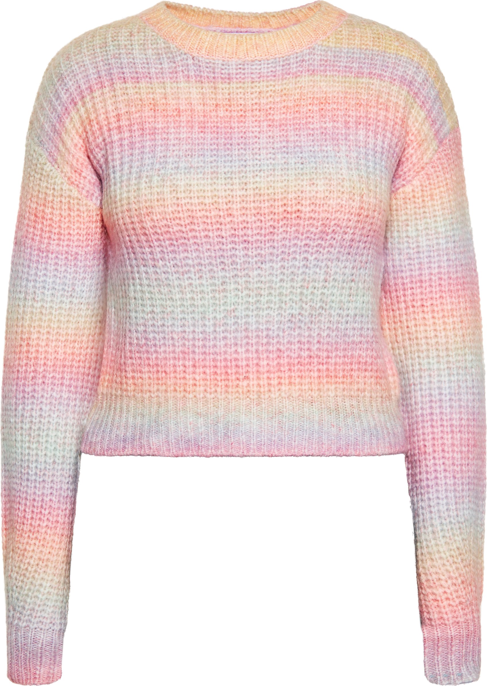 Mymo Strickpullover Damen Regenbogen Mehrfarbig