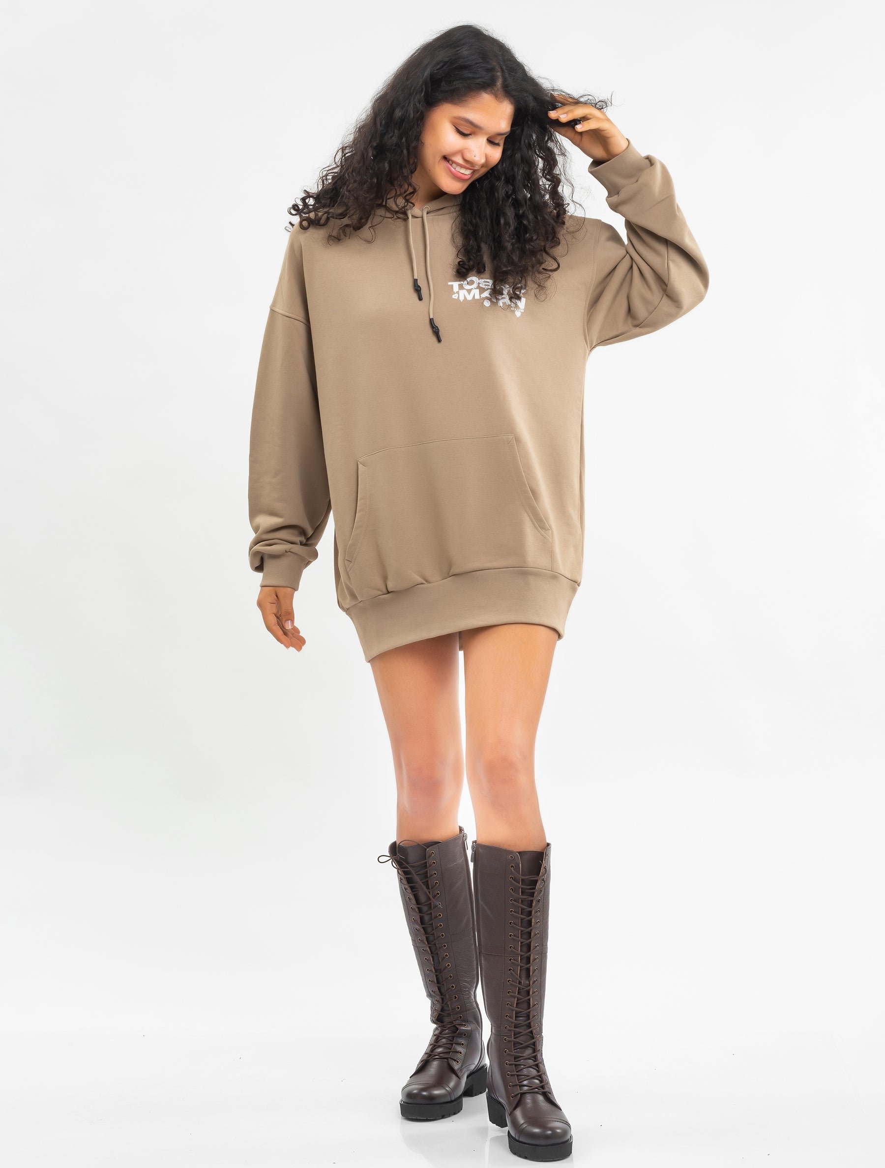 Tom Barron Damen-Kapuzenkleid – Logo-Rückseite in Oversize