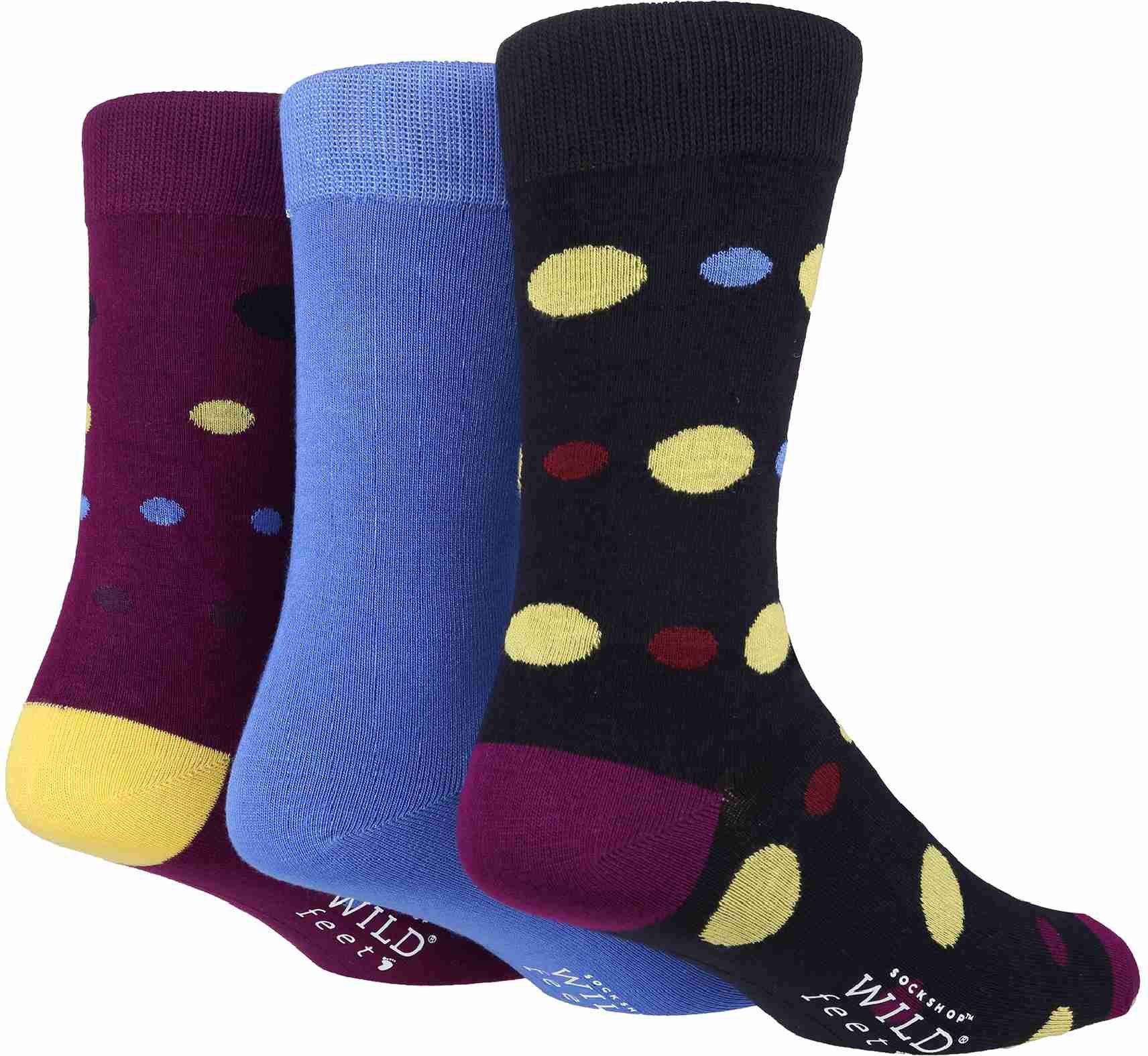 Thumbnail - 3er Pack Herren Bunte Moderne Gemusterte Bambus Business-Socken