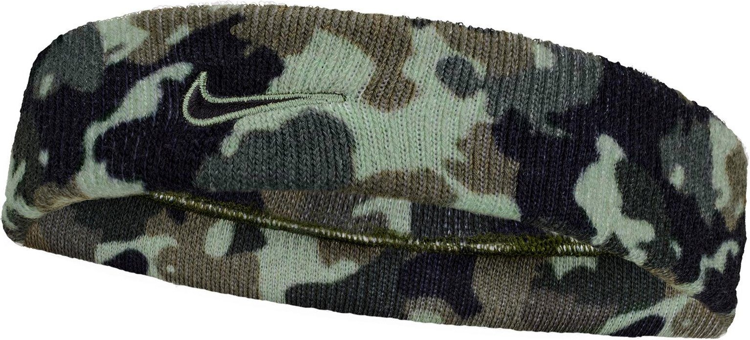 Nike - "Classic" Stirnband, Tarnmuster, Dri-FIT (Ölgrün/Schwarz)