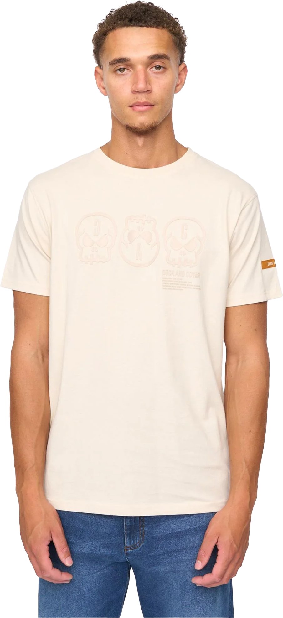 Duck and Cover - "Deltamans" T-Shirt für Herren (Helles Steingrau)