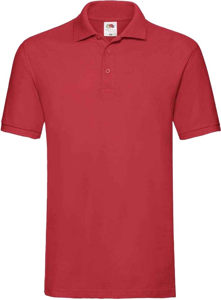 Fruit of the Loom Herren Premium Baumwolle Pique Polo Shirt (Rot)