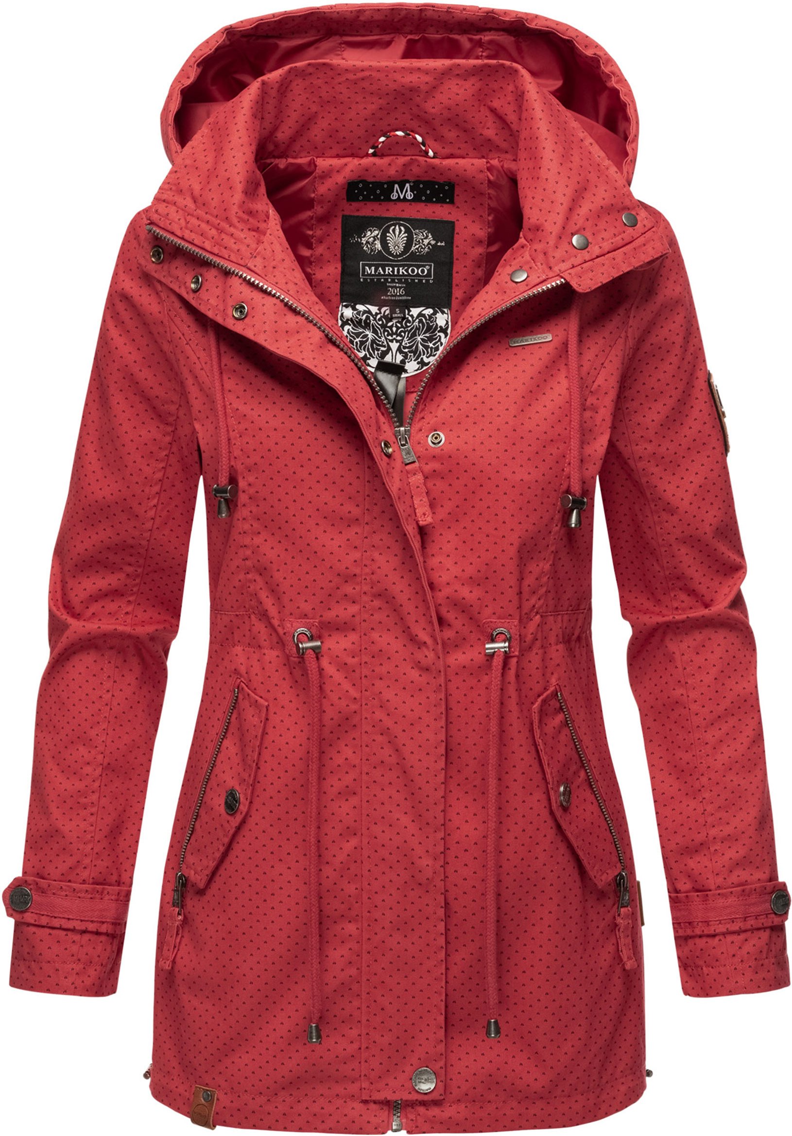 Marikoo leichte Damen Übergangsjacke mit abnehmbarer Kapuze