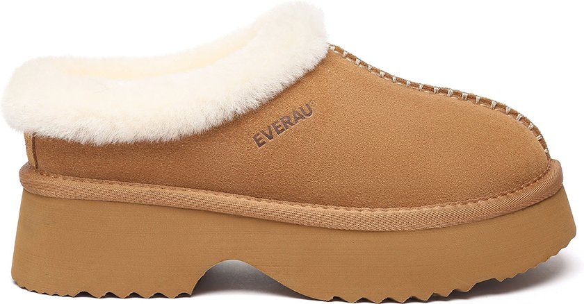 EVER AU Australien Frauen Savanna Knöchel Chunky Plattform Schafsfell Stiefel